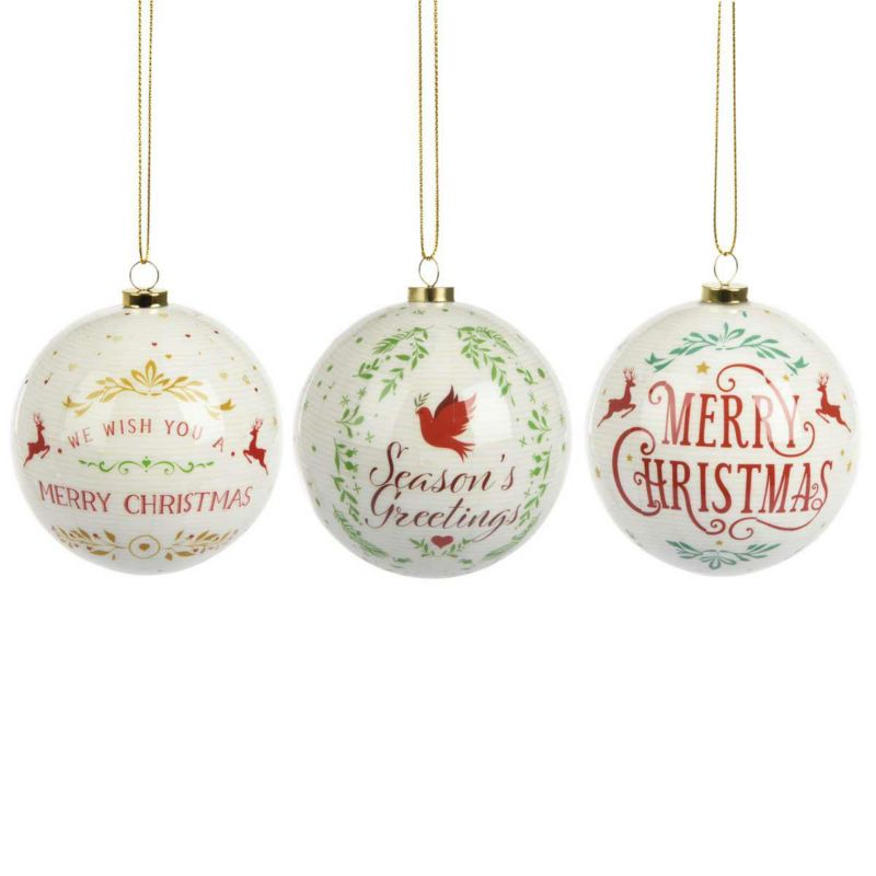Bombki choinkowe H&S Decoration Merry Christmas nietłukące vintage 7 cm 1 kpl.
