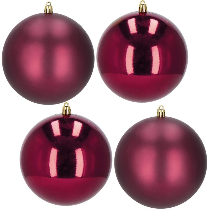 Bombki choinkowe Springos 12 cm bordowe 4 szt.
