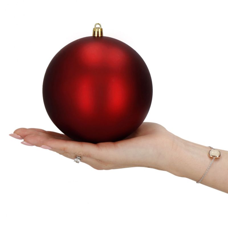 Bombki choinkowe Springos 13 cm półmatowe, połyskujące czerwone 6 szt.