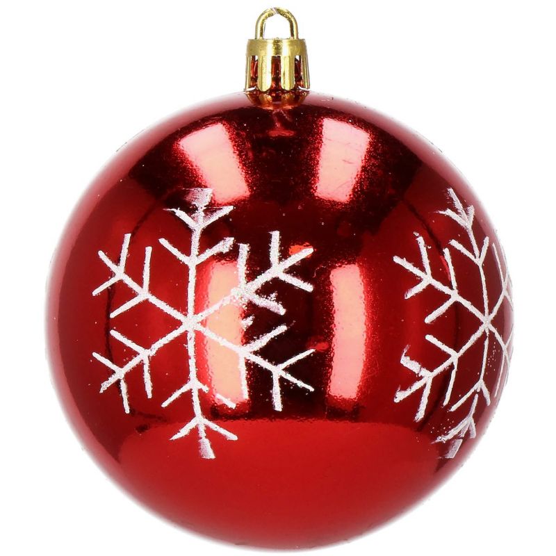 Bombki choinkowe Springos 16 szt. czerwony 8 cm zestaw choinkowy 1 kpl.