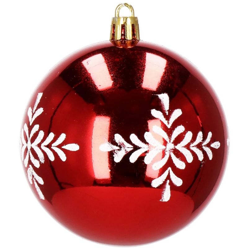 Bombki choinkowe Springos 16 szt. czerwony 8 cm zestaw choinkowy 1 kpl.