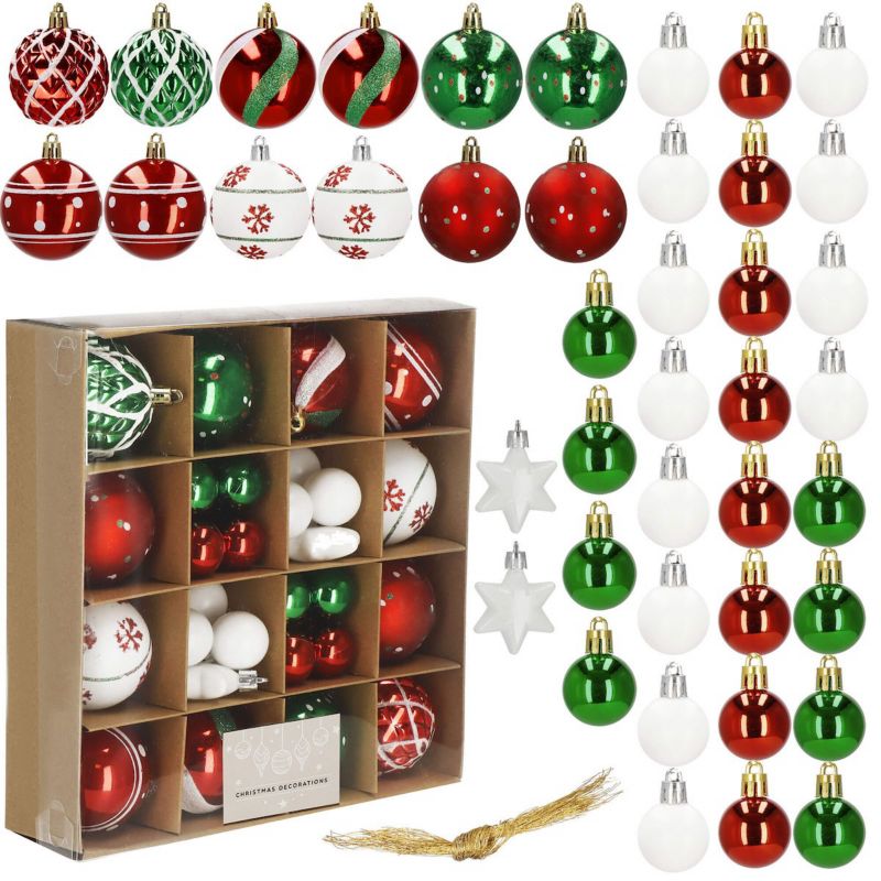Bombki choinkowe Springos 42 szt. ozdoby świąteczne zestaw 3/6cm 1 kpl.
