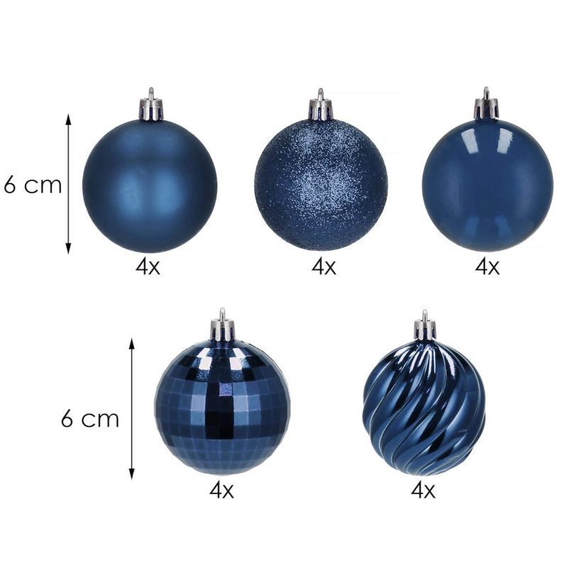 Bombki choinkowe Springos 7 cm granatowe 20 szt.