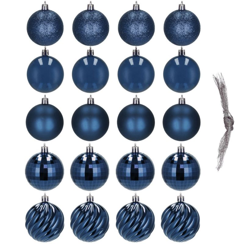 Bombki choinkowe Springos 7 cm granatowe 20 szt.
