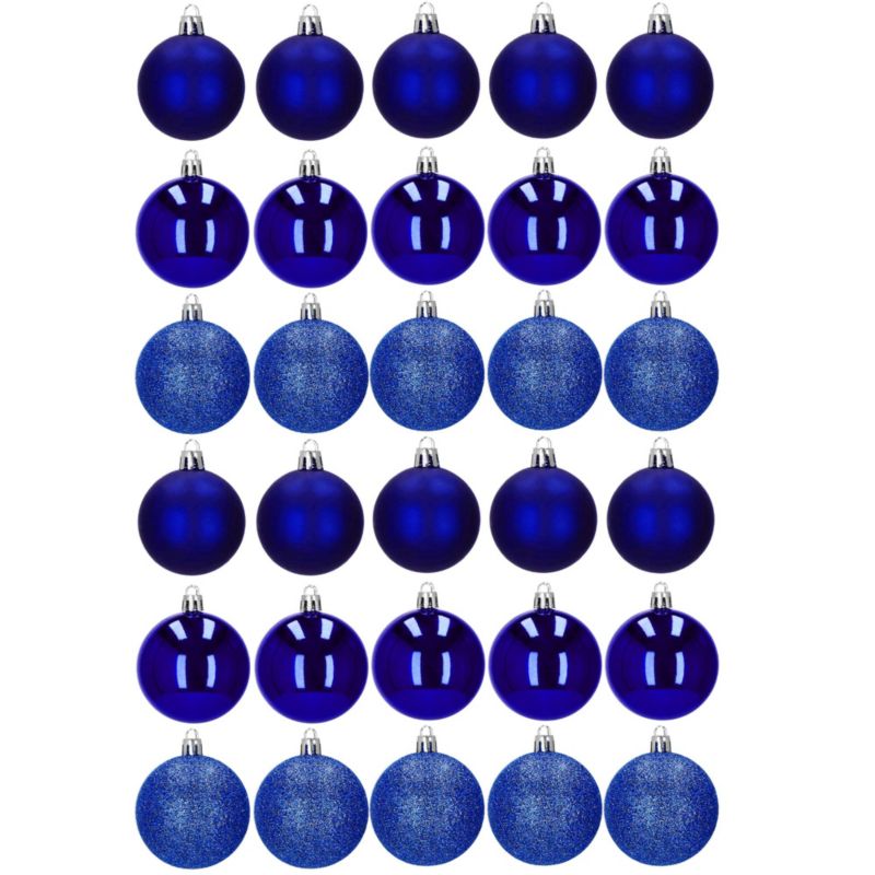 Bombki choinkowe Springos niebieskie 30 szt.