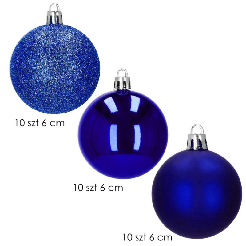 Bombki choinkowe Springos niebieskie 30 szt.