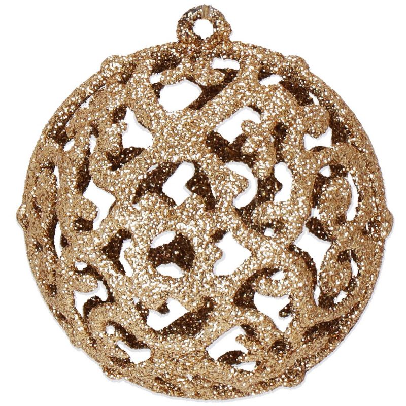 Bombki choinkowe Springos, zawieszki na choinkę z gwiazdą brązowe, rose gold, ozdoby świąteczne 101 szt.