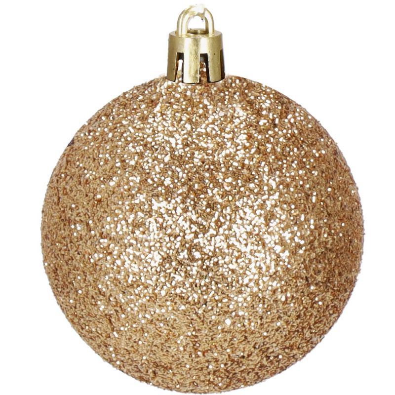 Bombki choinkowe Springos, zawieszki na choinkę z gwiazdą brązowe, rose gold, ozdoby świąteczne 101 szt.