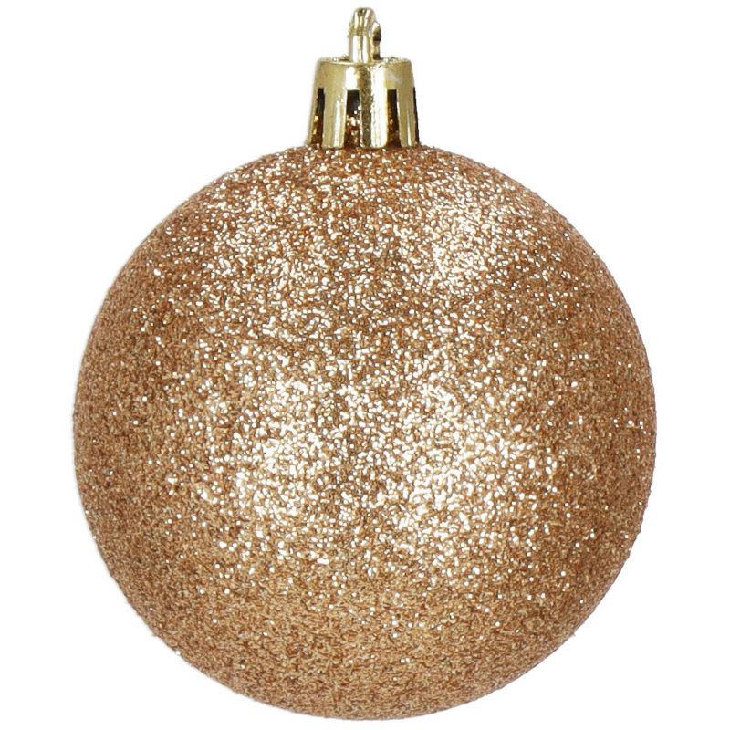 Bombki choinkowe Springos, zawieszki rose gold na choinkę z gwiazdą, ozdoby świąteczne 33 szt.