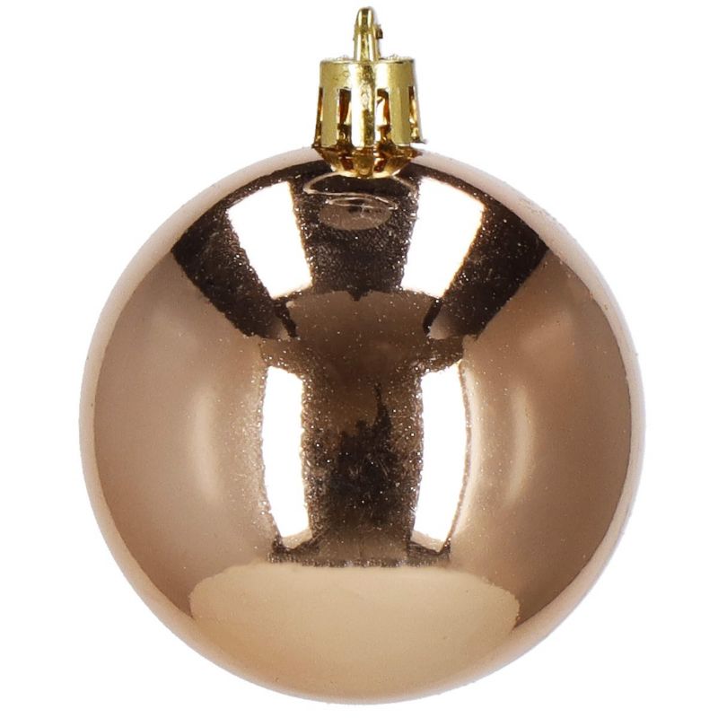 Bombki choinkowe Springos, zawieszki rose gold na choinkę z gwiazdą, ozdoby świąteczne 33 szt.