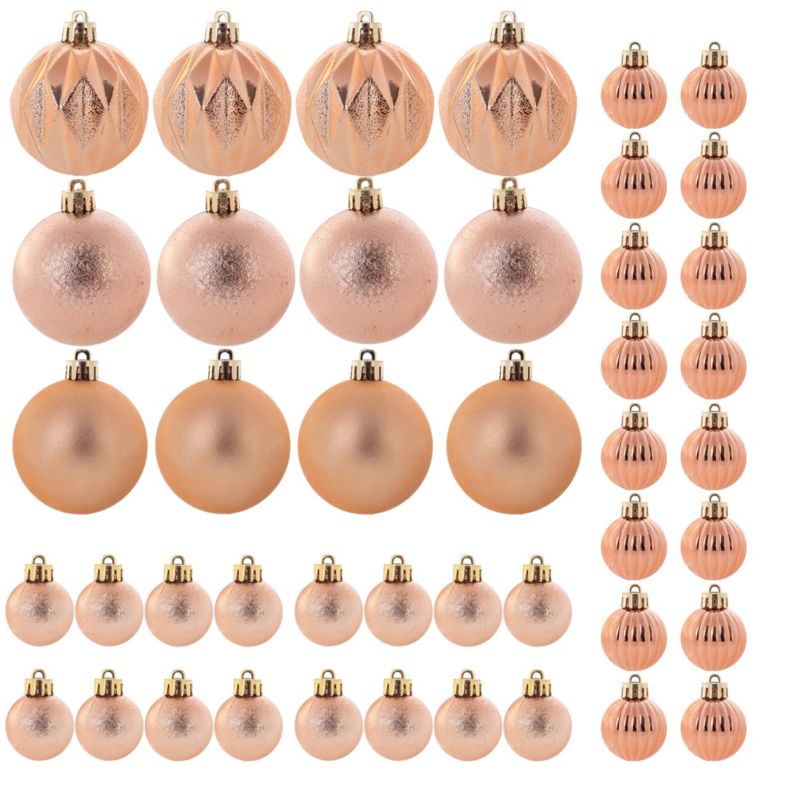 Bombki KADAX 3/6cm miedziany mix 44 szt.
