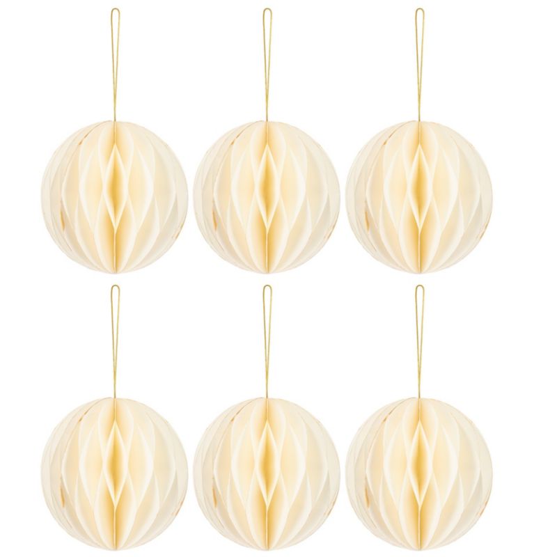 Bombki papierowe Springos 12 cm z magnesem 6 szt.