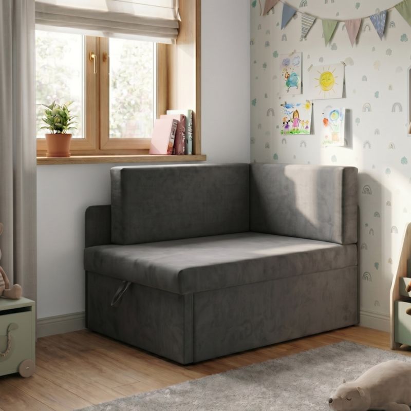 Bonni Sofa Milavo rozkładana dziecięca z funkcją spania grafitowa 1 szt.