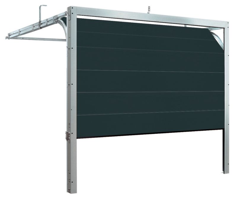 Brama garażowa segmentowa 2500 x 2125 mm antracyt L z napędem Isomatic