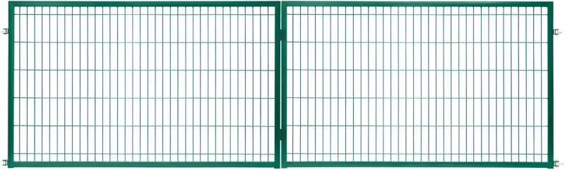 Brama panelowa Polbram Steel Group 2D 400 x 120 cm oczko 5 x 20 cm ocynk zielony