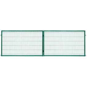 Brama panelowa Polbram Steel Group 2D 400 x 120 cm oczko 5 x 20 cm ocynk zielony