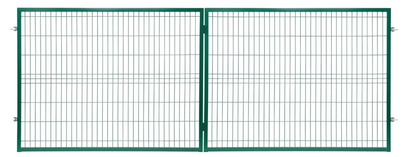 Brama panelowa Polbram Steel Group 2D 400 x 150 cm oczko 5 x 20 cm ocynk zielony