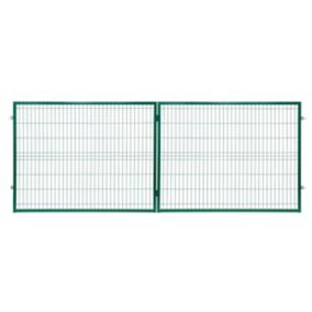 Brama panelowa Polbram Steel Group 2D 400 x 150 cm oczko 5 x 20 cm ocynk zielony