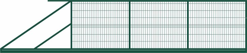 Brama przesuwna panelowa 500 x 150 cm lewa zielona