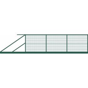 Brama przesuwna panelowa 500 x 150 cm lewa zielona