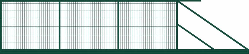 Brama przesuwna panelowa 500 x 150 cm prawa zielona
