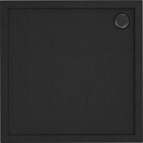 Brodzik akrylowy Schedpol Atla kwadratowy 80 x 4,5 cm czarny