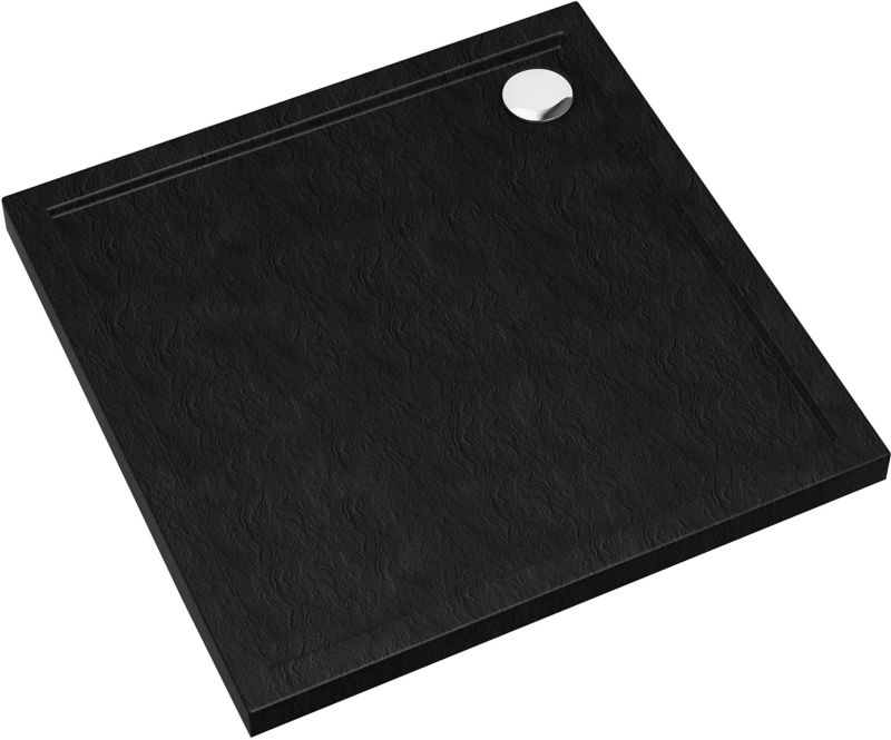 Brodzik akrylowy Schedpol Atla kwadratowy 80 x 4,5 cm czarny