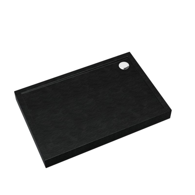 Brodzik akrylowy Schedpol Competia New Black Stone prostokątny 80x100 cm 3.4636/C/ST 1 szt.