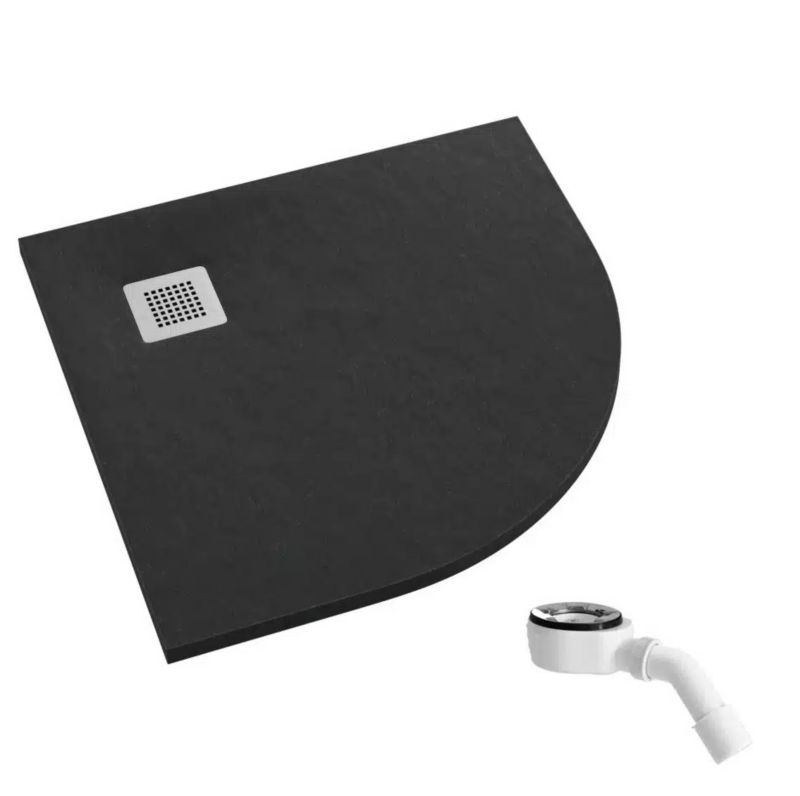 Brodzik akrylowy Schedpol Kalait Black Stone półokrągły 90x90 cm 3.3104/C/ST-M2 1 szt.