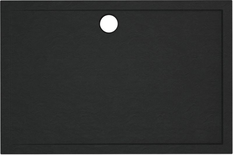 Brodzik akrylowy Schedpol Lena 80 x 100 x 12 cm czarny