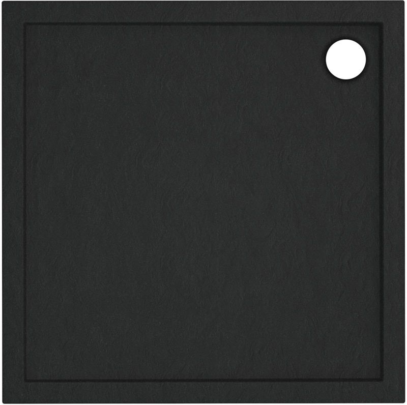 Brodzik akrylowy Schedpol Lena kwadratowy 80 x 12 cm czarny
