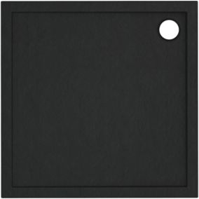 Brodzik akrylowy Schedpol Lena kwadratowy 80 x 12 cm czarny