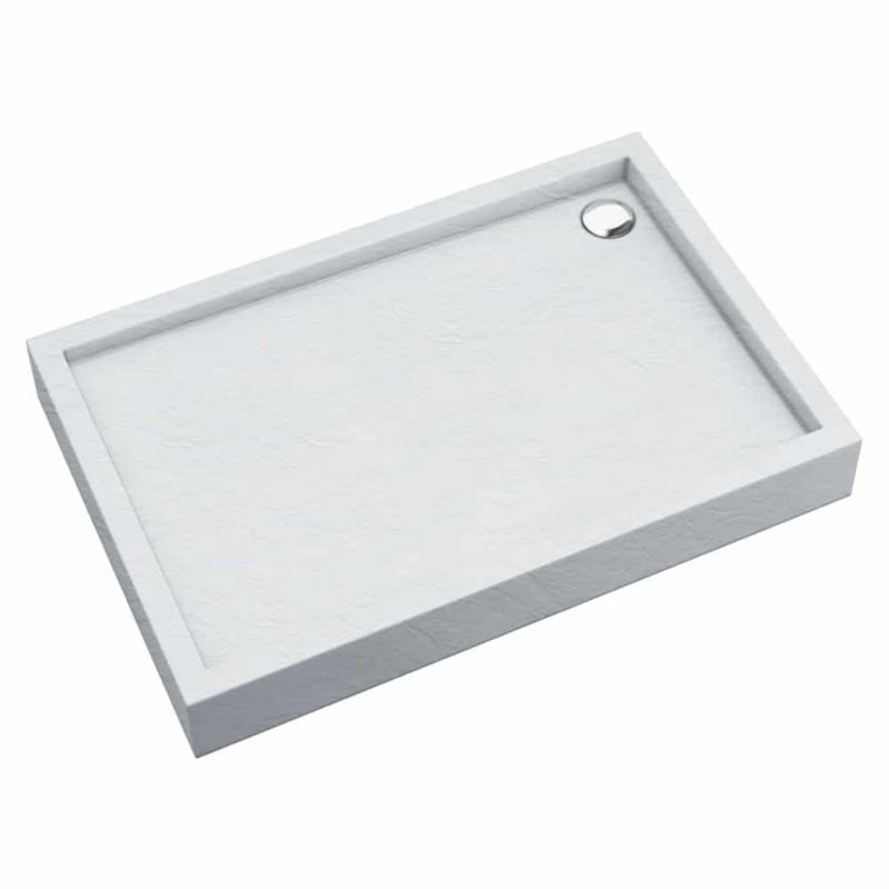 Brodzik  akrylowy SCHEDPOL Medium White Stone prostokątny biały kamień 80x100 cm 3.4736/B/ST 1 szt.