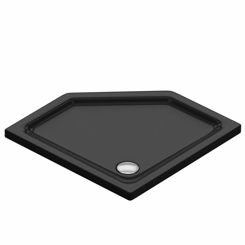 Brodzik akrylowy SLIM SEVANTE pięciokątny 90x90 czarny z syfonem 1 szt.