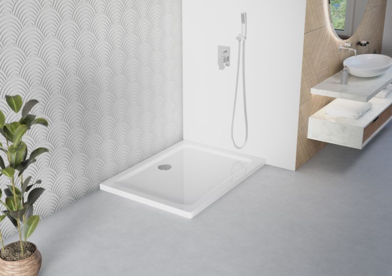 Brodzik akrylowy SLIM SEVANTE prostokątny 130x80 biały z syfonem 1 szt.