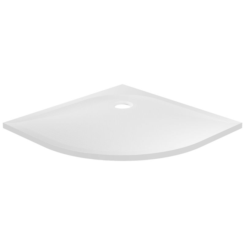 Brodzik konglomeratowy GoodHome Cavally półokrągły 80 x 80 x 3 cm biały