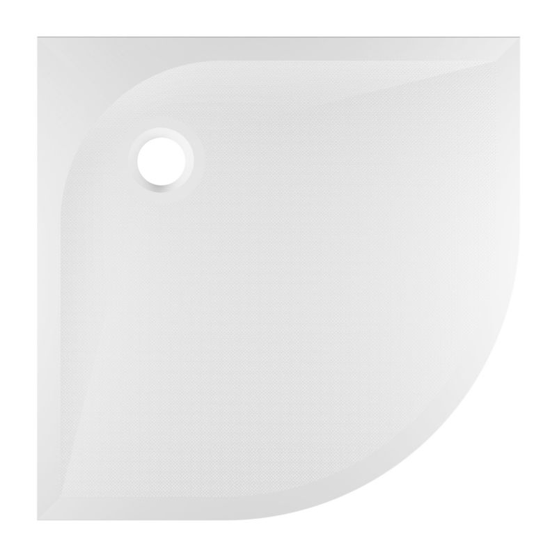 Brodzik konglomeratowy GoodHome Cavally półokrągły 80 x 80 x 3 cm biały