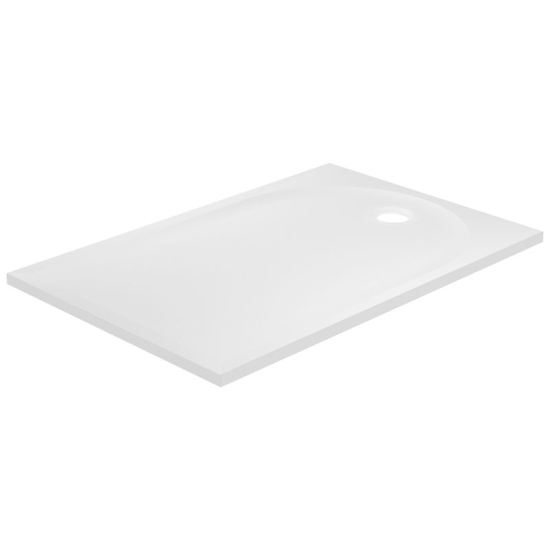 Brodzik konglomeratowy GoodHome Cavally prostokątny 80 x 100 x 3 cm biały