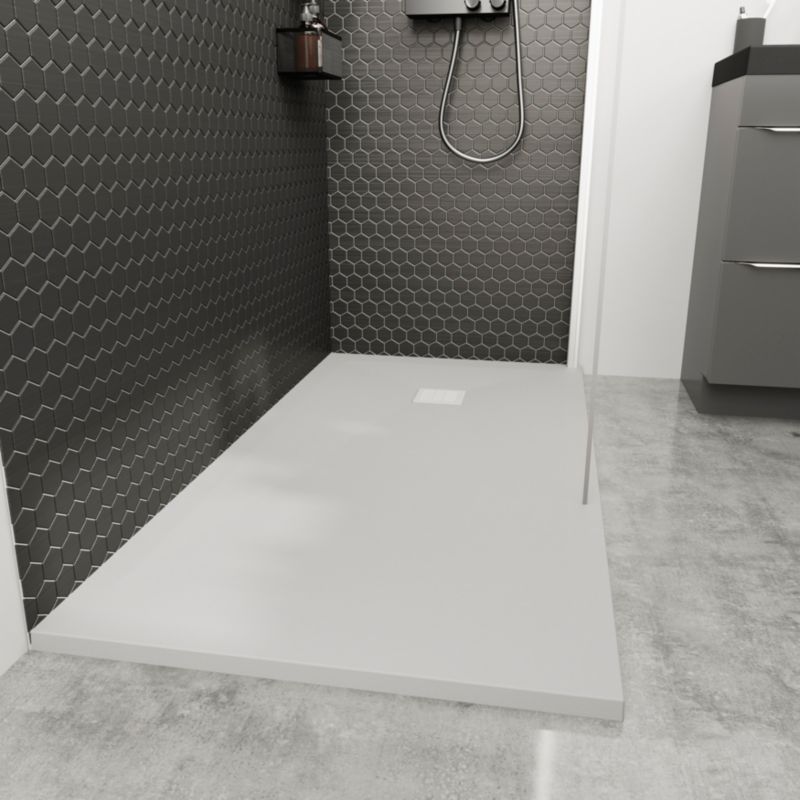 Brodzik konglomeratowy GoodHome Douro 120 x 80 x 2,8 cm biały