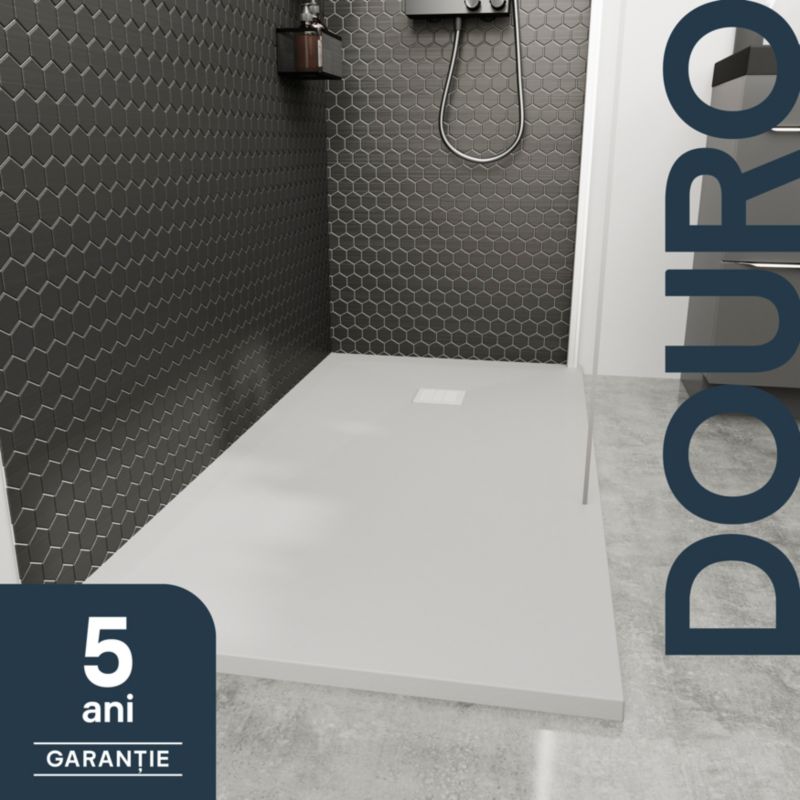 Brodzik konglomeratowy GoodHome Douro 120 x 80 x 2,8 cm biały