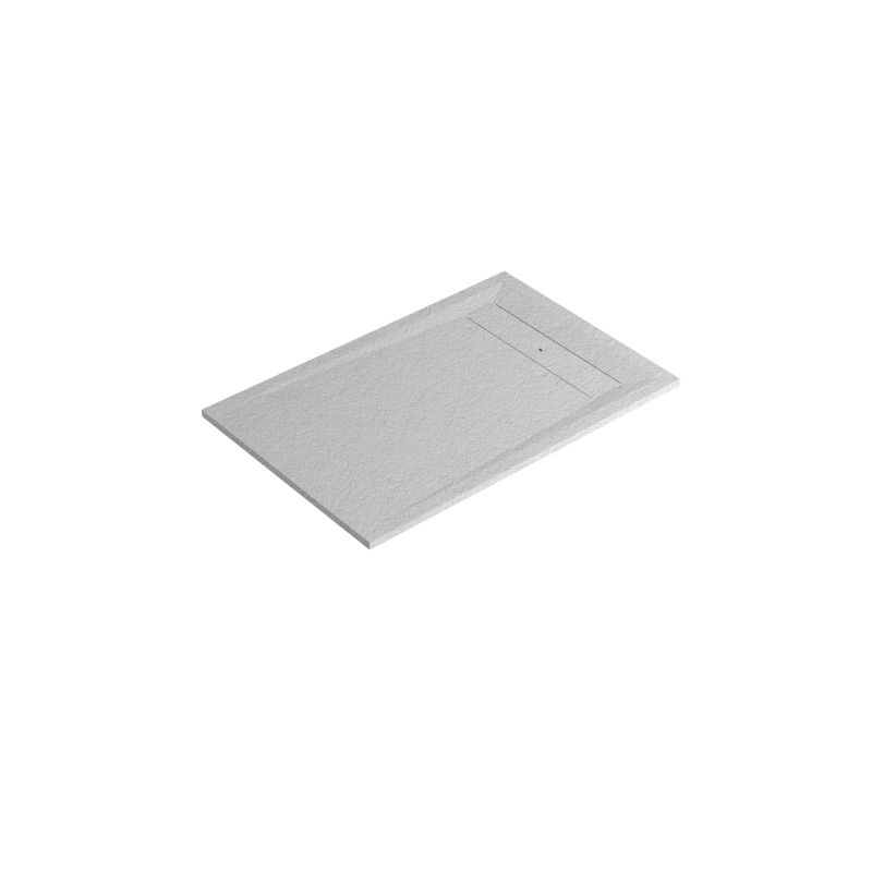 Brodzik konglomeratowy GoodHome Luiro prostokątny z odpływem 80 x 120 x 3,2 cm biały
