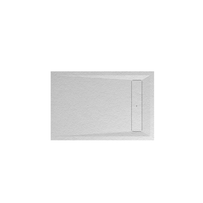 Brodzik konglomeratowy GoodHome Luiro prostokątny z odpływem 80 x 120 x 3,2 cm biały