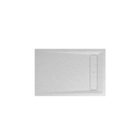 Brodzik konglomeratowy GoodHome Luiro prostokątny z odpływem 80 x 120 x 3,2 cm biały