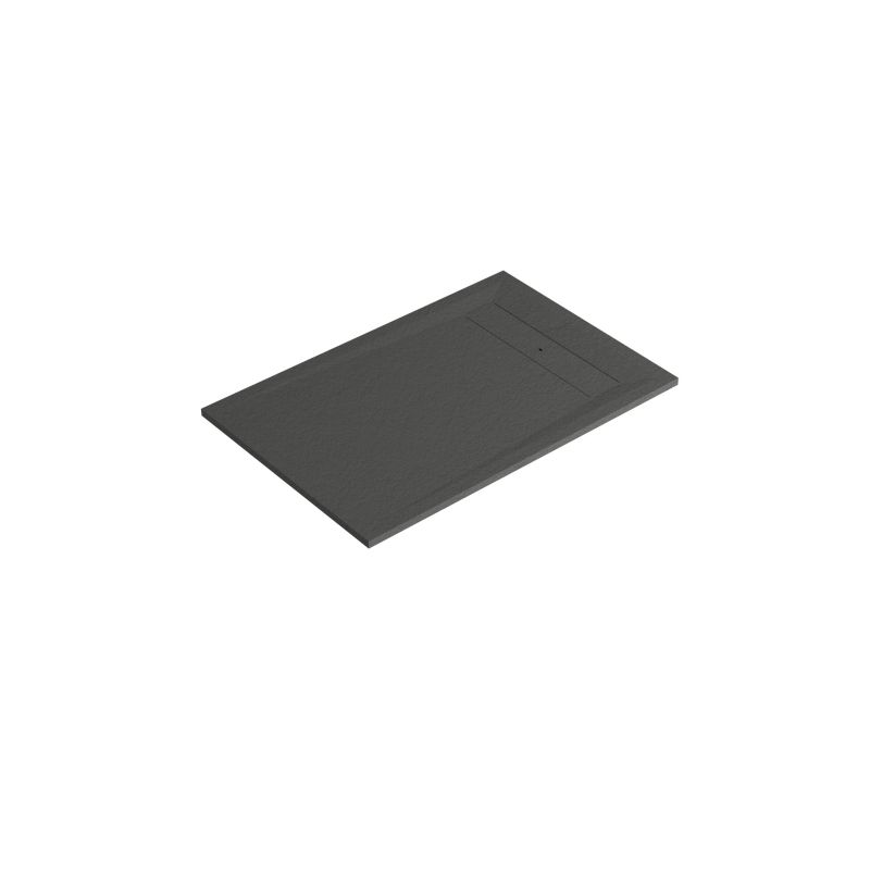 Brodzik konglomeratowy GoodHome Luiro prostokątny z odpływem 80 x 120 x 3,2 cm czarny