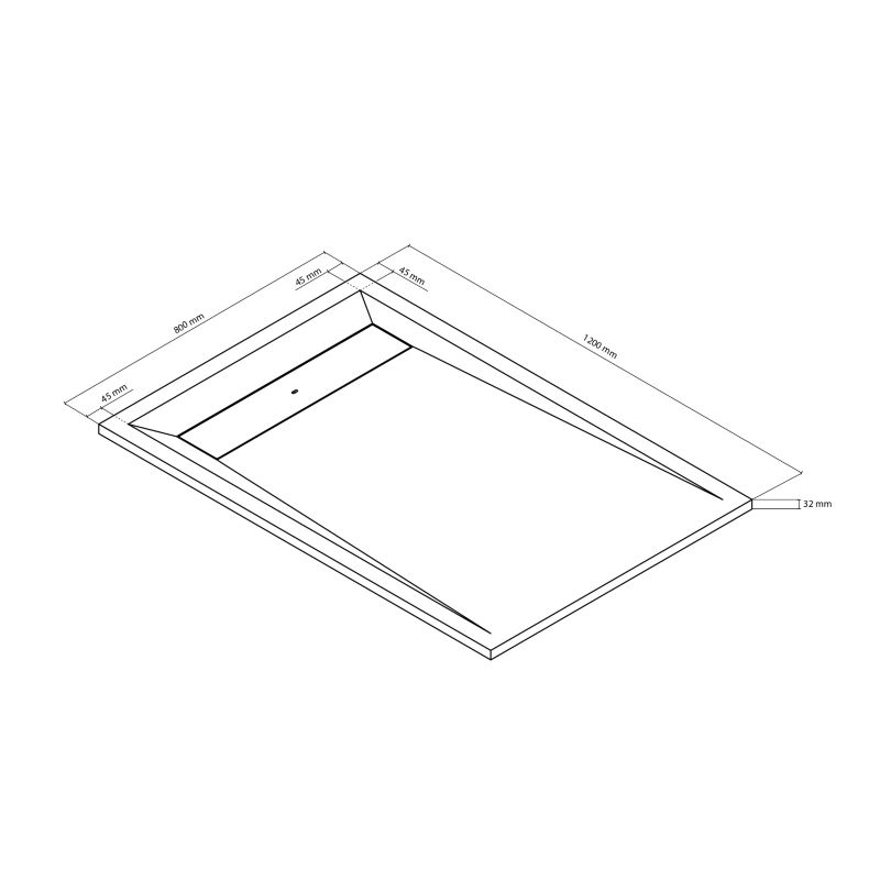 Brodzik konglomeratowy GoodHome Luiro prostokątny z odpływem 80 x 120 x 3,2 cm czarny