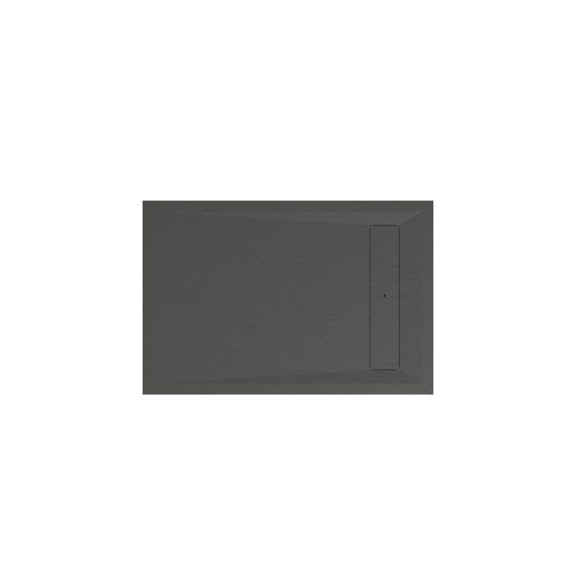 Brodzik konglomeratowy GoodHome Luiro prostokątny z odpływem 80 x 120 x 3,2 cm czarny