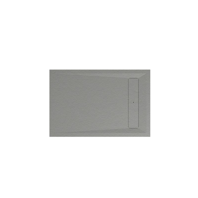 Brodzik konglomeratowy GoodHome Luiro prostokątny z odpływem 80 x 120 x 3,2 cm szary