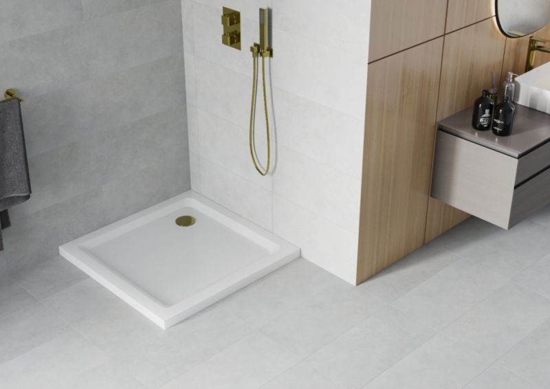 Brodzik kwadratowy Mexen Flat biały 90 x 90 cm 1 szt.