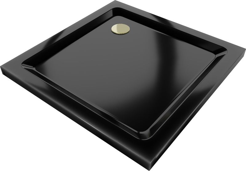 Brodzik kwadratowy Mexen Flat czarny 90 x 90 cm 1 szt.