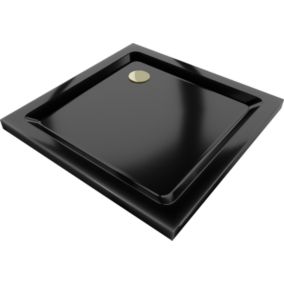 Brodzik kwadratowy Mexen Flat czarny 90 x 90 cm 1 szt.